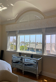 Elegant Roman Shades & White Shutters Newport Beach