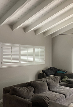 Tustin Foothills Family Room with Window Shutters