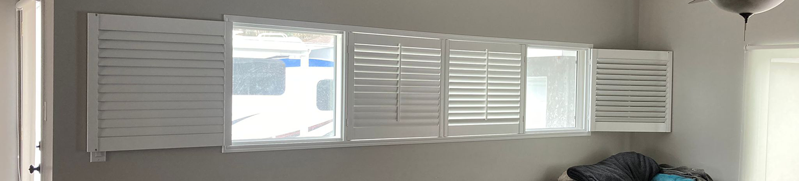 Tustin Foothills Family Room with Window Shutters